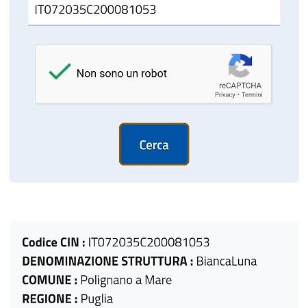 Biancaluna Polignano a Mare Kültér fotó