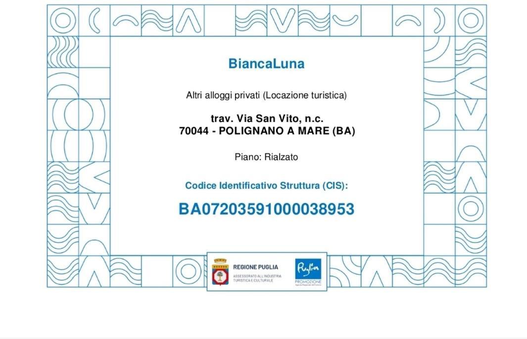Biancaluna Polignano a Mare Kültér fotó